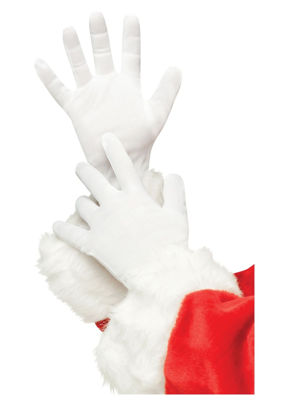 Plus Size White Santa Gloves